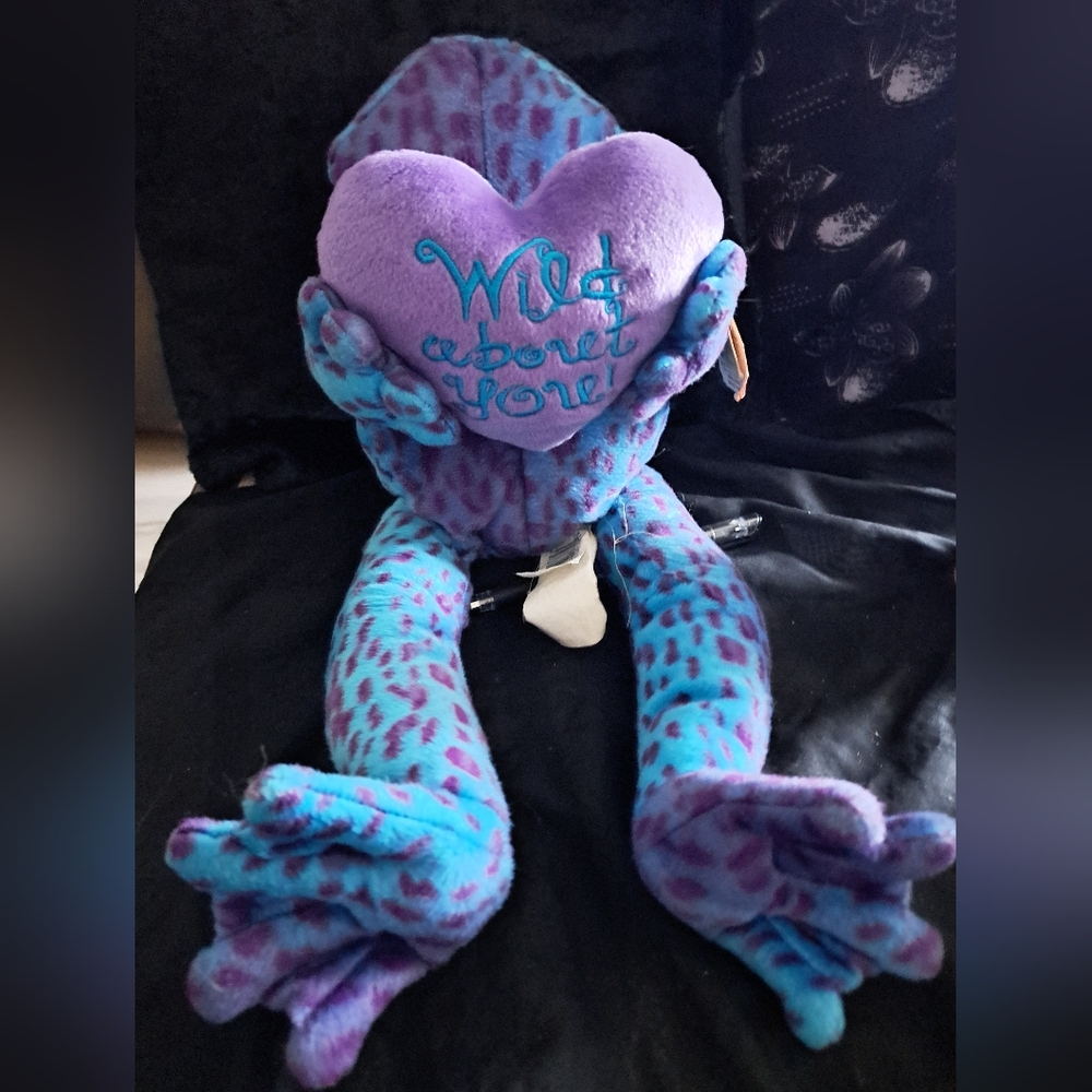 Purple and Blue Plush Toy with Heart